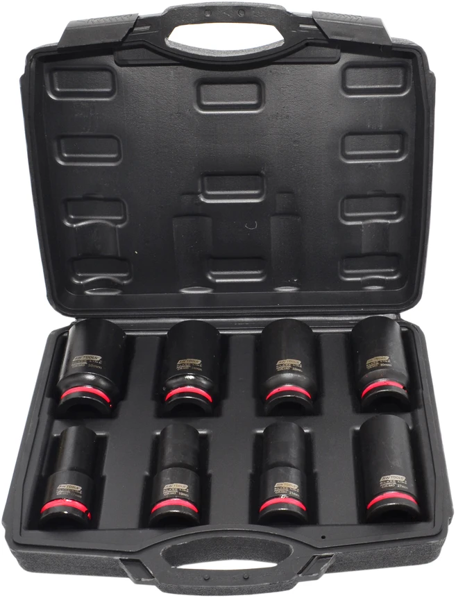 AW-Tools AWTOOLS SMŪGINIŲ GALVUČIŲ RINKINYS 3/4″ 8 vnt./17-38 mm/ ILGOS Juodas LINE