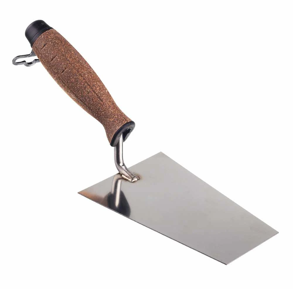 AW-Tools AWTOOLS TINKUOTOJO MENTELĖ TRAPECINĖ, NERŪDIJANTIS PLIENAS, 140mm, KORKINĖ RANKENA 1201K