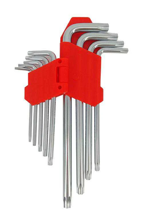 AW-Tools AWTOOLS TORX RAKTAI SU IMBUSU / T10-T50 / 9 vnt. / ILGI Juodas LINE