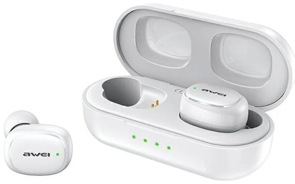 AWEI Bluetooth 5.1 T13 Pro TWS ausinės + docking station baltos spalvos