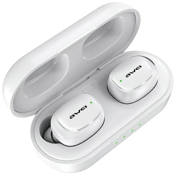 AWEI Bluetooth 5.1 T13 Pro TWS ausinės + docking station baltos spalvos