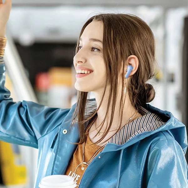 AWEI Bluetooth 5.3 T85 ENCTWS Ausinės + Docking Station oranžinės spalvos