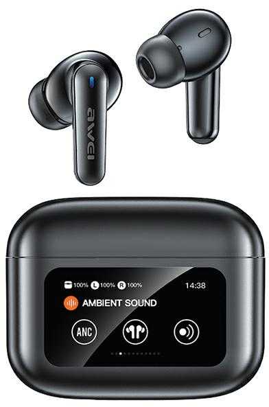 AWEI Bluetooth 5.4 T56 ANCTWS ausinės juodos spalvos