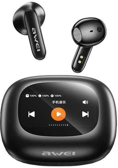 AWEI Bluetooth 5.4 TP97TWS ausinės + docking station juodos spalvos