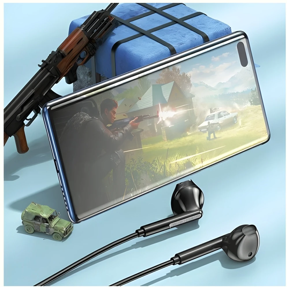AWEI PC-7T USB-C 1.2m stereo ausinės juodos spalvos