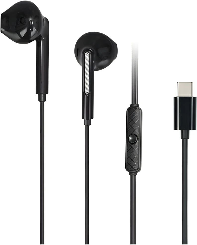AWEI PC-7T USB-C 1.2m stereo ausinės juodos spalvos