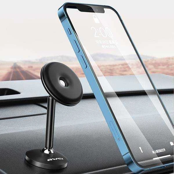 AWEI magnetinis automobilio laikiklis X22, skirtas vairuotojo kabinai, juodas