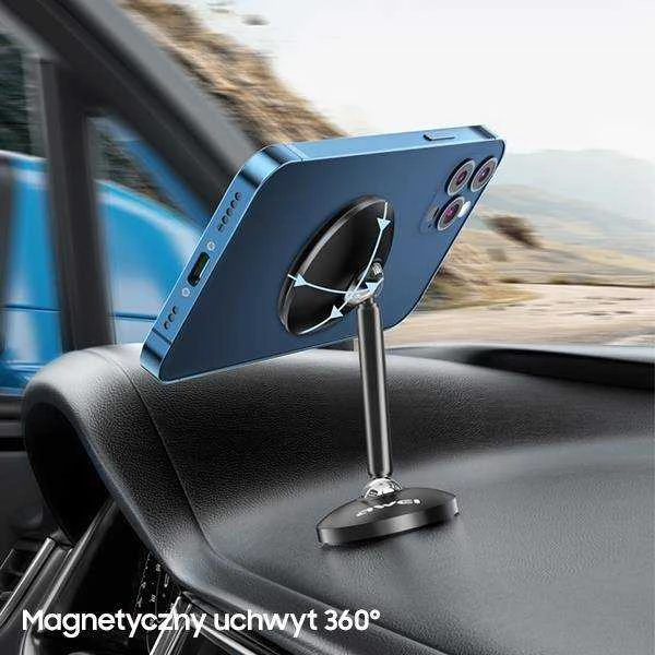 AWEI magnetinis automobilio laikiklis X22, skirtas vairuotojo kabinai, juodas
