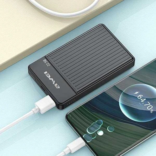 AWEI PowerBank MagSafe P33K 10000mAh22.5W juodos spalvos