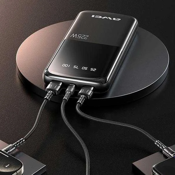 Išorinė baterija Power Bank Awei P10K 22.5W 10000mAh juoda