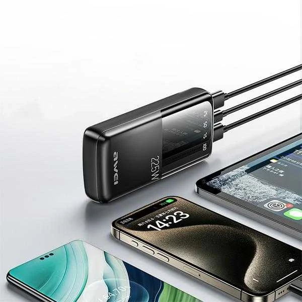 Išorinė baterija Power Bank Awei P13K PD20W/QC22.5W 20000mAh juoda