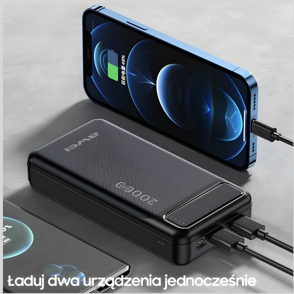 Išorinė baterija Power Bank Awei P6K 5V/2.1A 20000mAh juoda