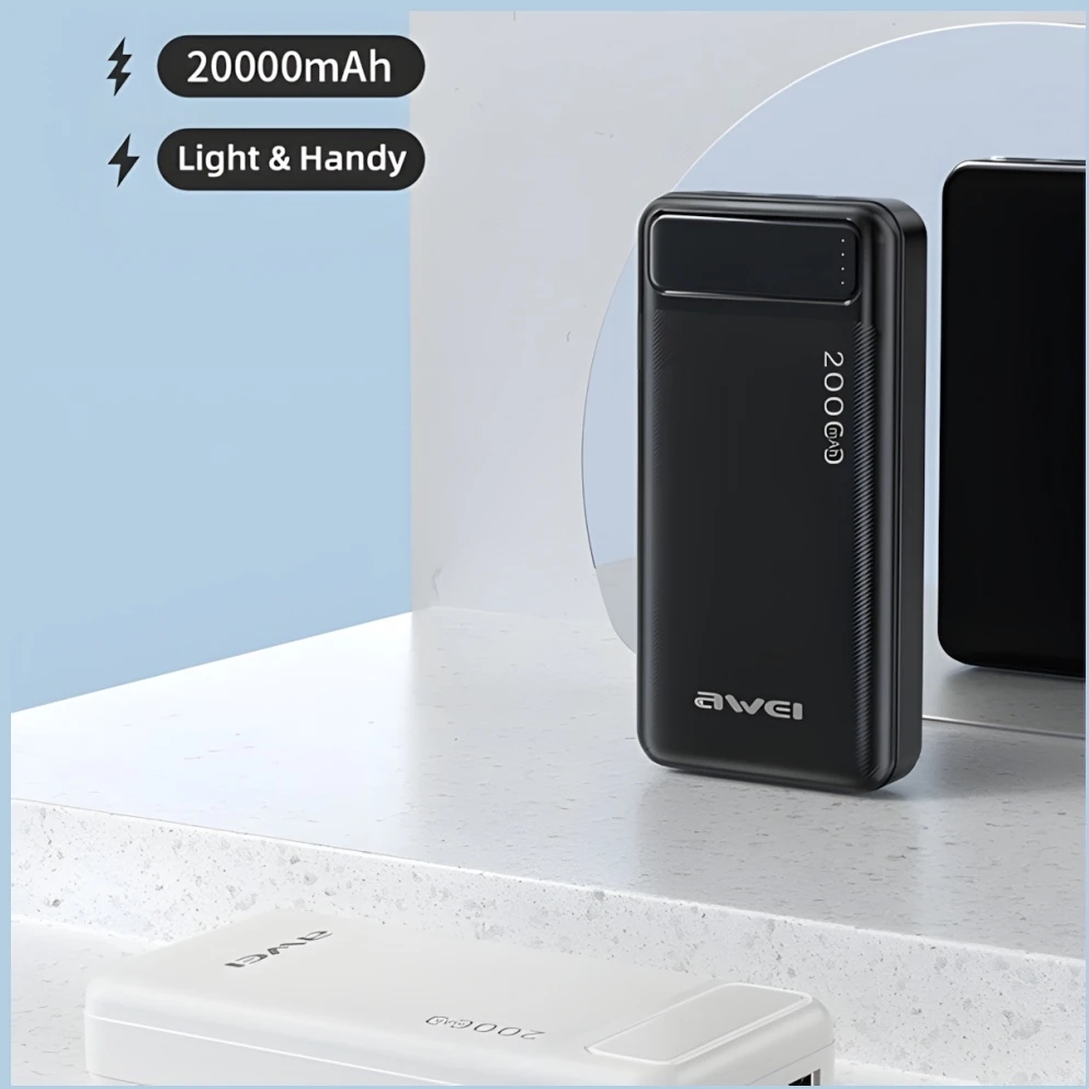 Išorinė baterija Power Bank Awei P6K 5V/2.1A 20000mAh juoda
