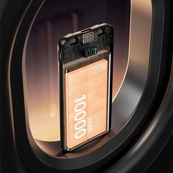 AWEI PowerBank P76K 10000mAh 22.5W juodos spalvos Digital Ekranas