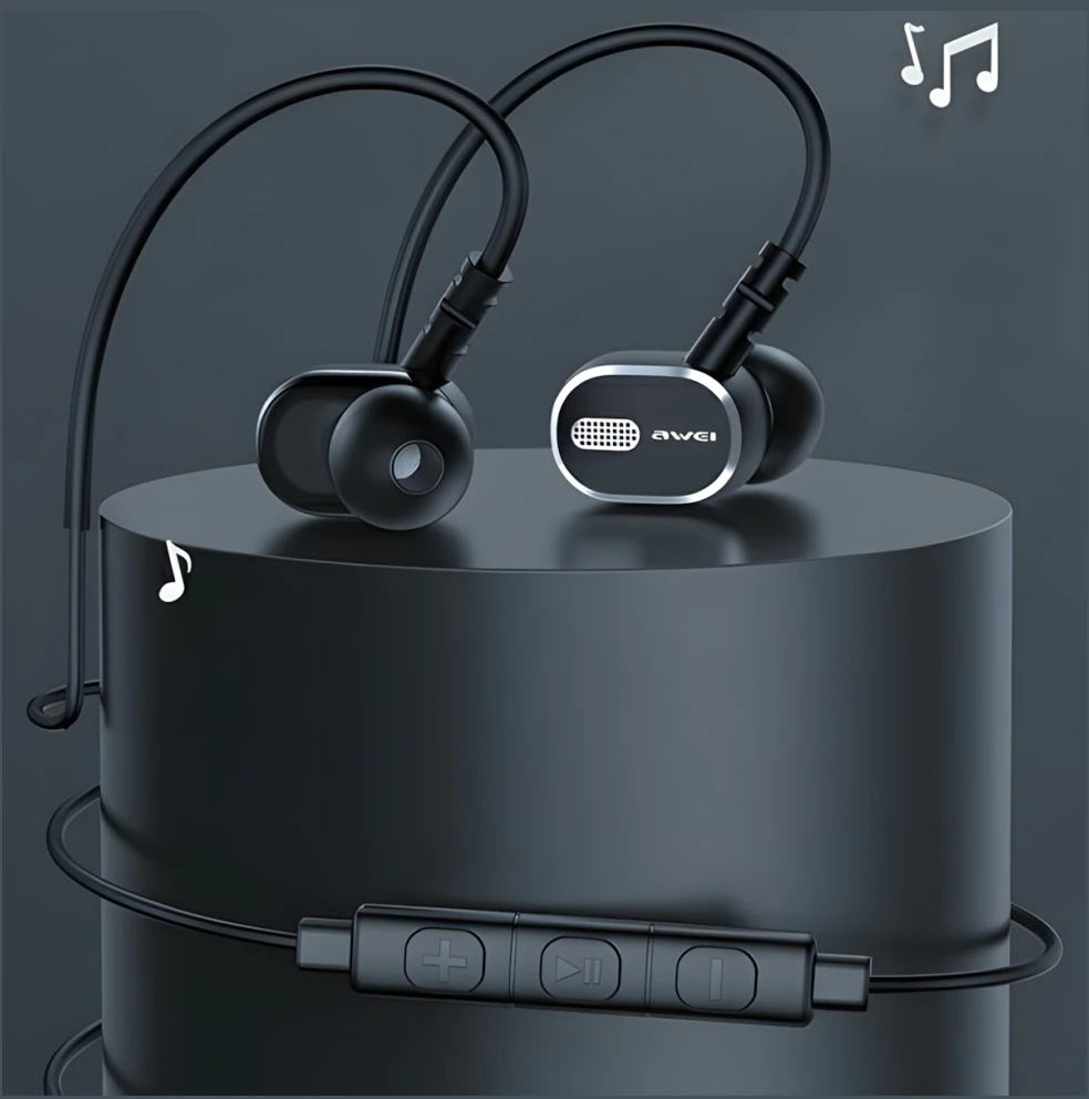 AWEI TC-6 USB stereo ausinės-C juodos spalvos