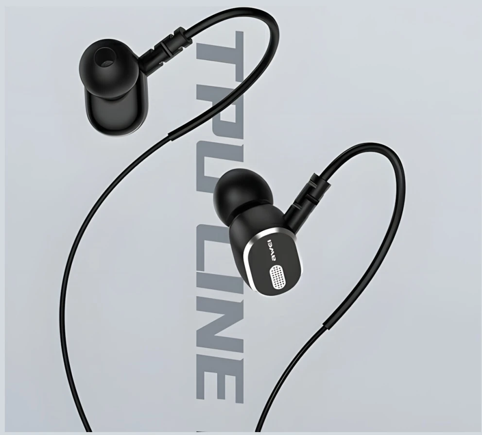AWEI TC-6 USB stereo ausinės-C juodos spalvos