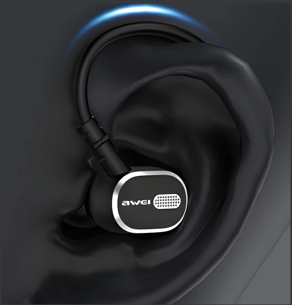 AWEI TC-6 USB stereo ausinės-C juodos spalvos
