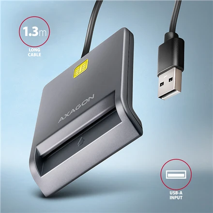 AXAGON CRE-SM3T USB išmaniųjų kortelių skaitytuvas