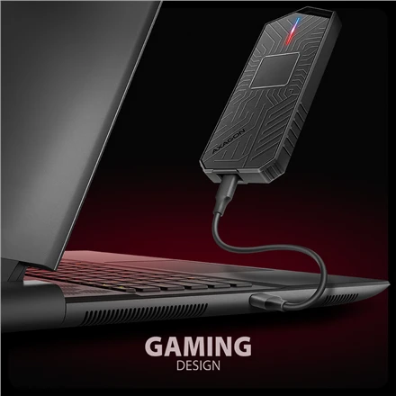 „AXAGON USB-C 10Gbps“ – M.2 NVMe ir SATA SSD GAME M.2 dėžutė | EEM2-GAM