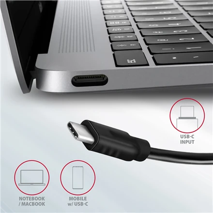 AXAGON kelių prievadų USB-C 10Gbps šakotuvas, 13 cm | HMC-5G21