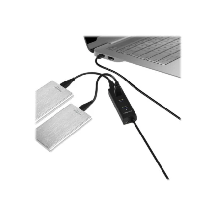 AXAGON HUE-S2BL 4x USB3.0 įkrovimo šakotuvas 1,2 m laidas, MicroUSB įkrovimas