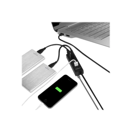 AXAGON HUE-S2BL 4x USB3.0 įkrovimo šakotuvas 1,2 m laidas, MicroUSB įkrovimas