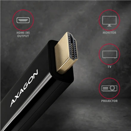 AXAGON RVDM-HI14C2 Mini DisplayPort į HDMI adapterio kabelis, 4K/30 Hz, 180 cm ilgio, juodas