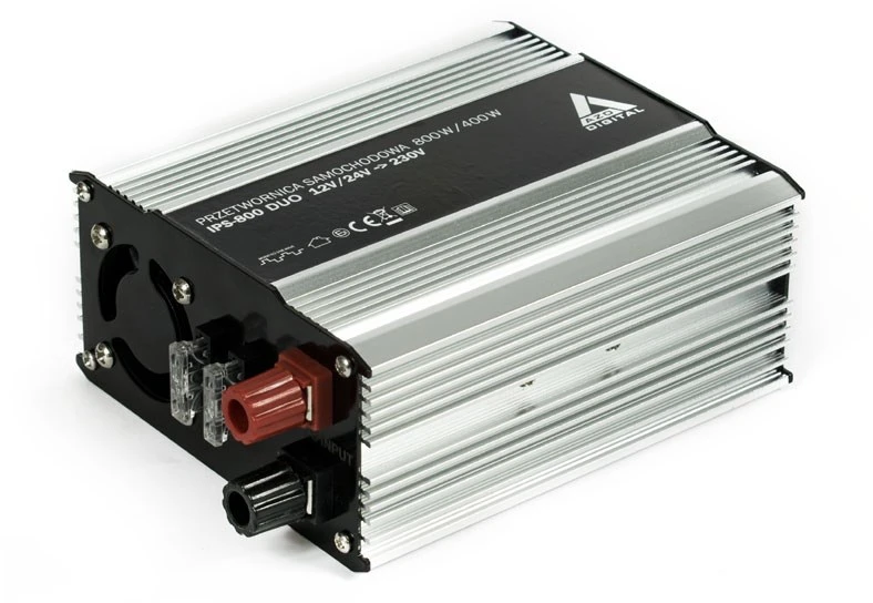 AZO skaitmeninis 12 VDC / 24 VDC / 230 VAC automobilinis inverteris IPS-800 800W Duo