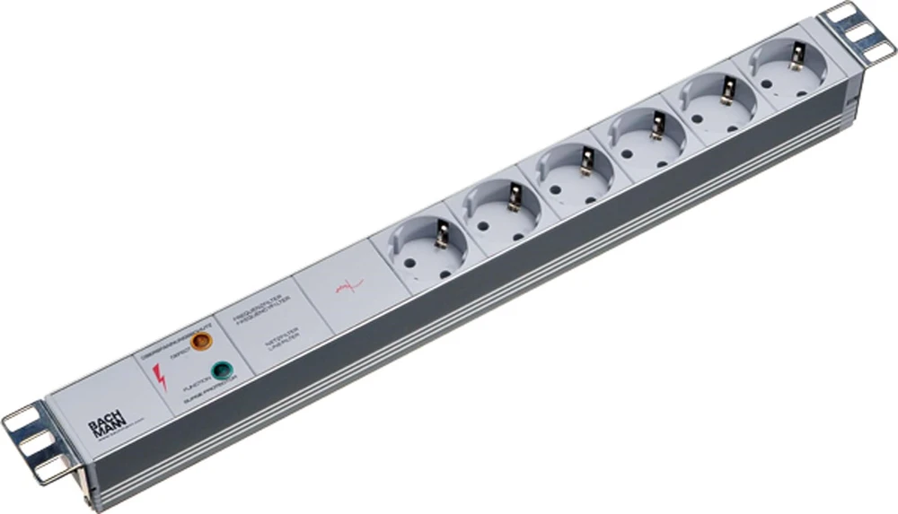 Bachmann 333.402 elektros tinklo ilgintuvas 2 m 6 AC išvestis(ys / čių) Vidaus Pilka