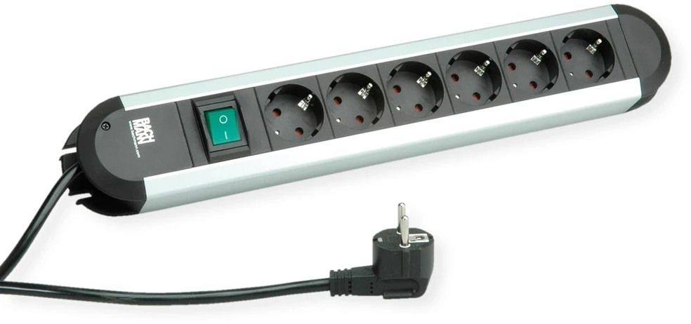 Bachmann PRIMO elektros tinklo ilgintuvas 1,75 m 6 AC išvestis(ys / čių) Juoda, Pilka