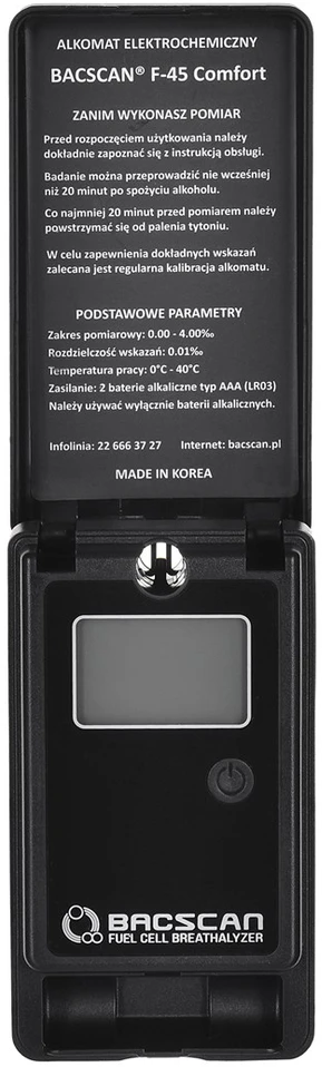 Alkotesteris - Bacscan F-45, Juodas