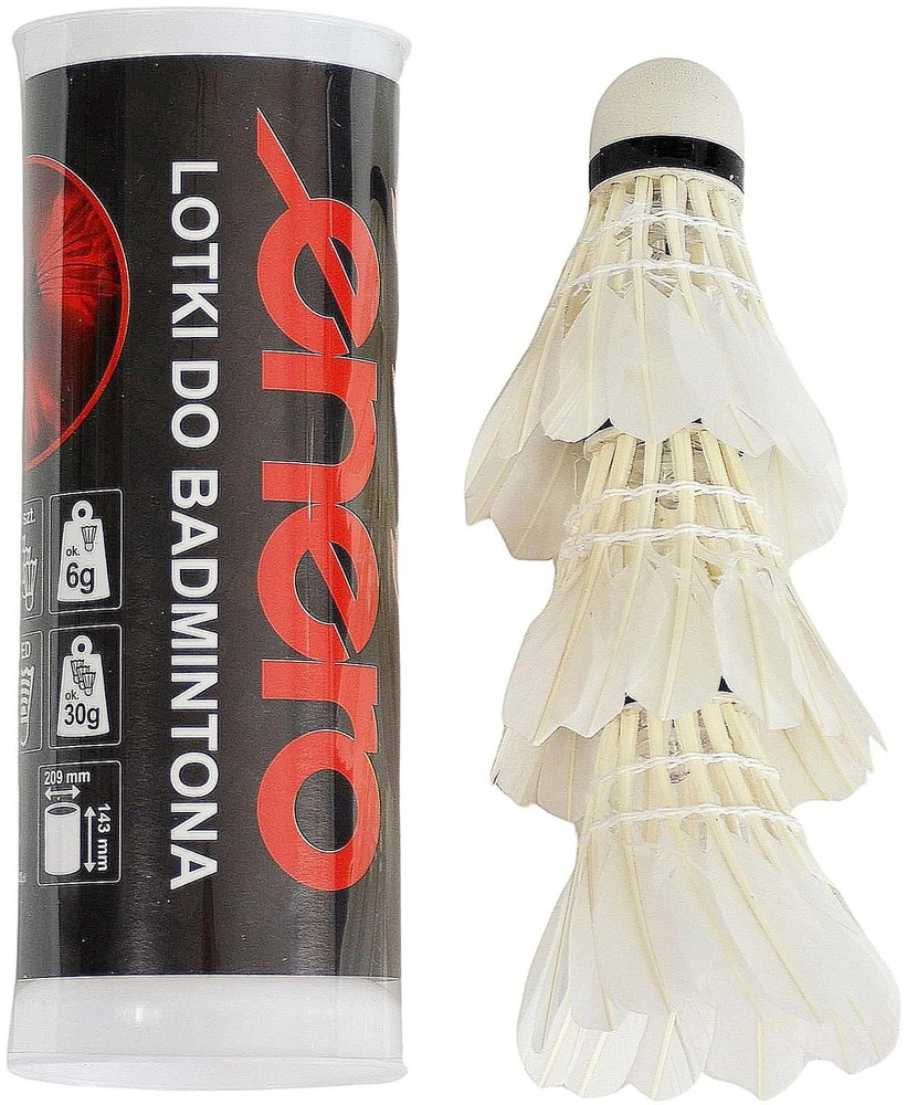 Enero badmintono plunksniniai kamuoliukai su LED, 3 vnt.
