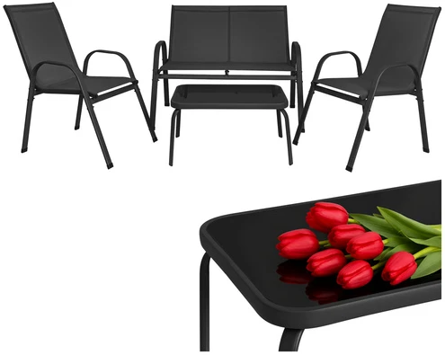 Balcony furniture set - juodas Gardlov