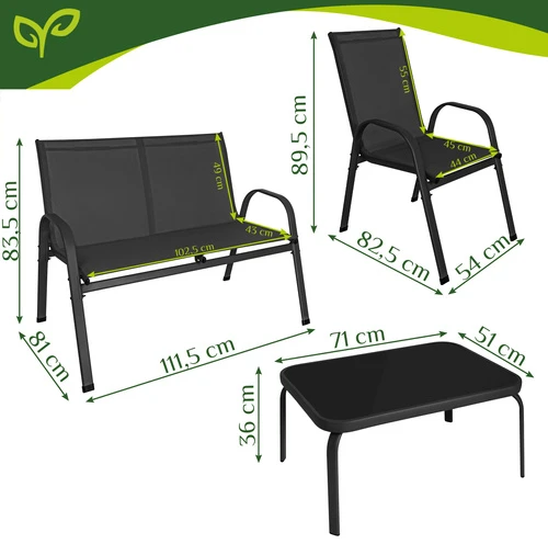 Balcony furniture set - juodas Gardlov