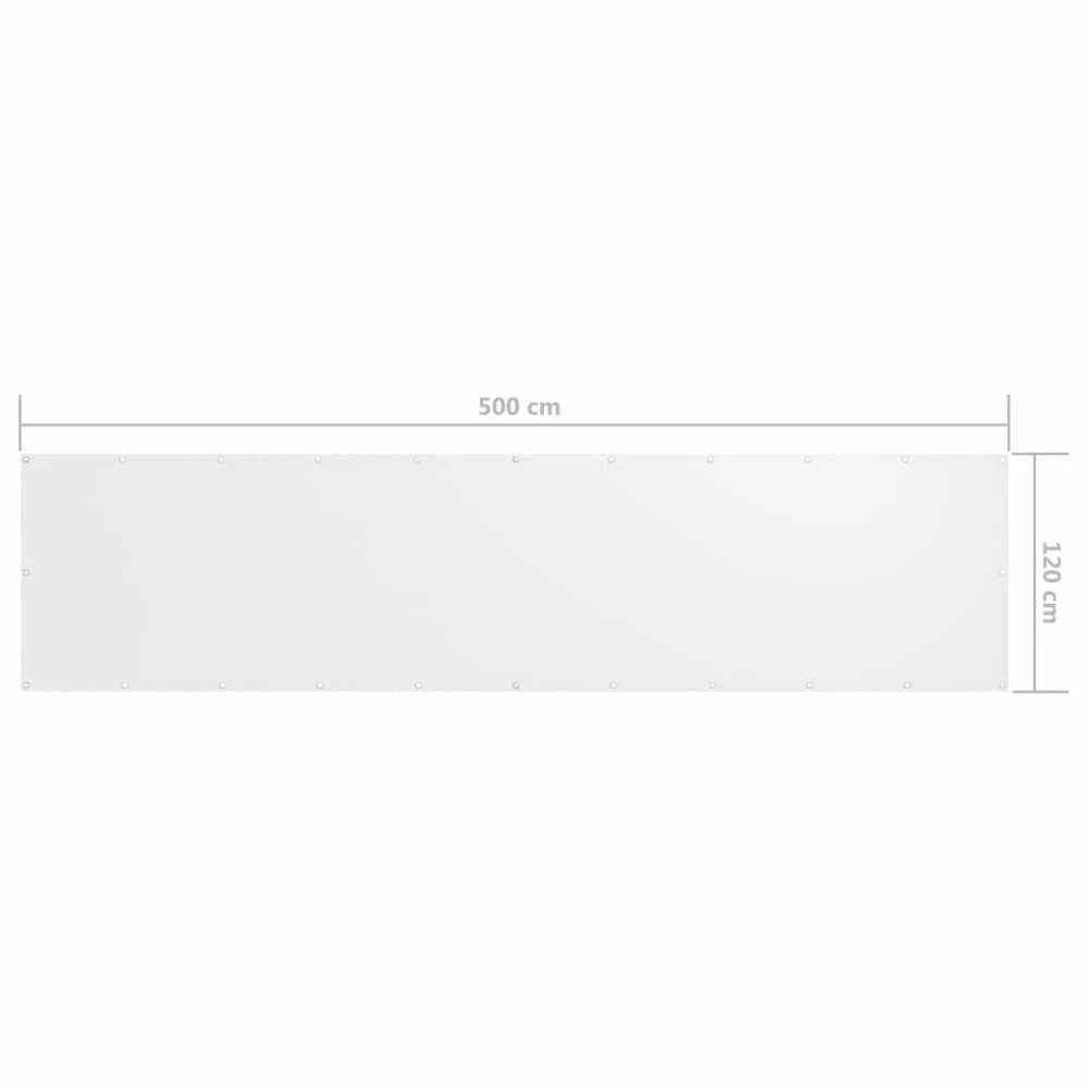 Balkono pertvara, baltos spalvos, 120x500cm, oksfordo audinys