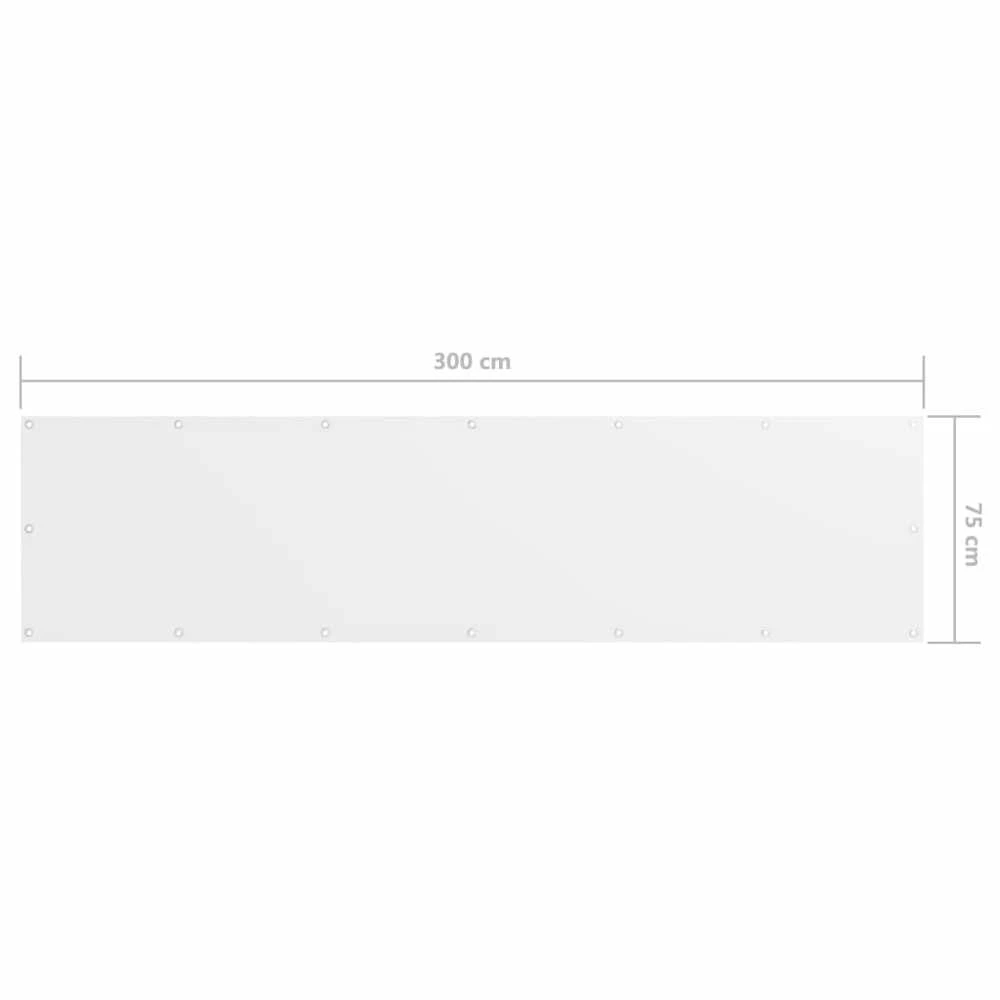 Balkono pertvara, baltos spalvos, 75x300cm, oksfordo audinys