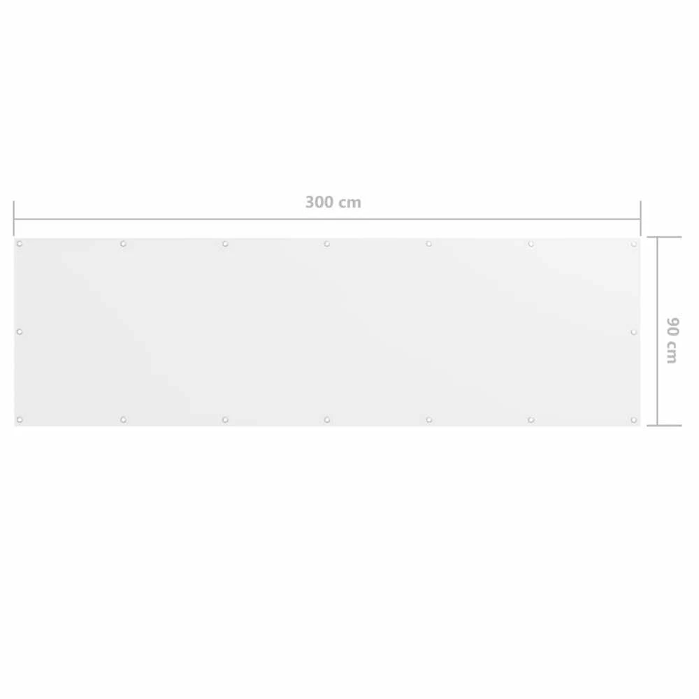 Balkono pertvara, baltos spalvos, 90x300cm, oksfordo audinys