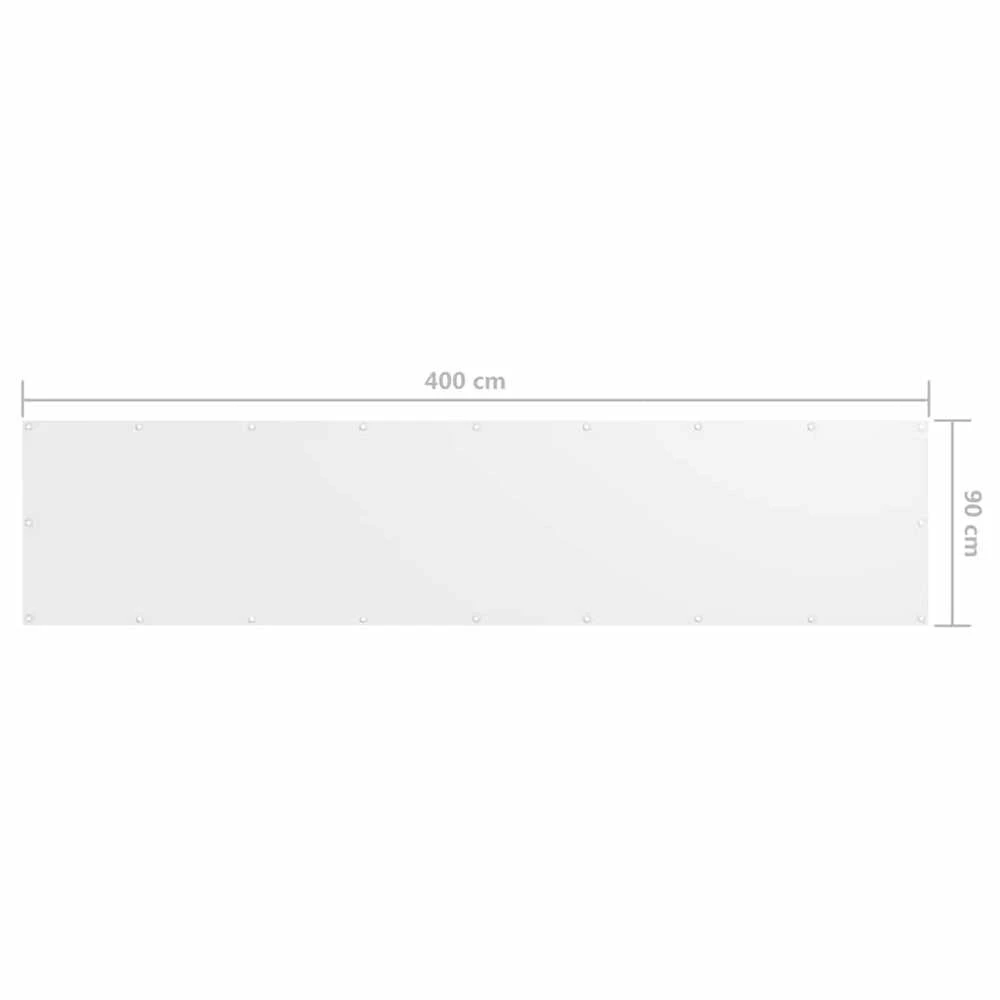 Balkono pertvara, baltos spalvos, 90x400cm, oksfordo audinys