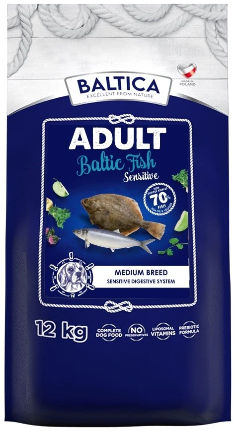 BALTICA Excellent Sensitive Baltic fish Medium breed Mono – sausas Maistas šunims – 12kg