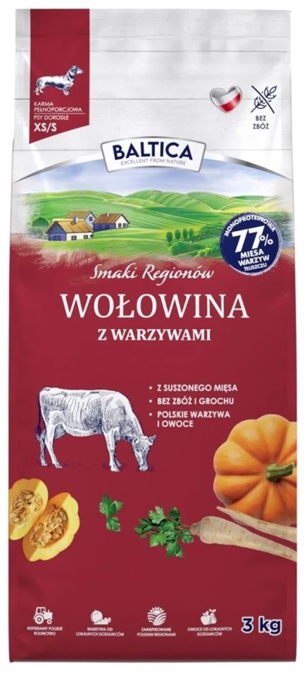 BALTICA Flavours of regions jautiena with vegetables Small breeds – sausas Maistas šunims – 3kg