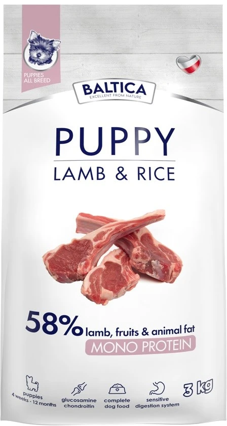 BALTICA Nutraceutic Puppy ėriena with ryžiai Mono – sausas Maistas šunims – 3kg