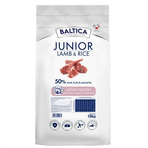 BALTICA Nutraceutic Puppy Monoprotein ėriena with ryžiai – sausas Maistas šunims – 12kg