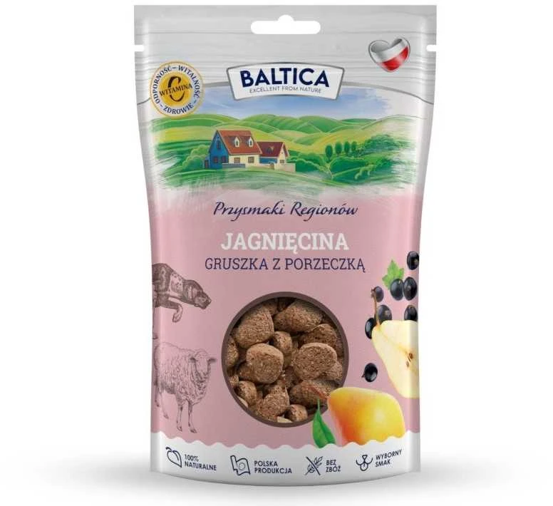 BALTICA Przysmaki regionów ėriena with pear and mint – skanėstas šuniui – 100g