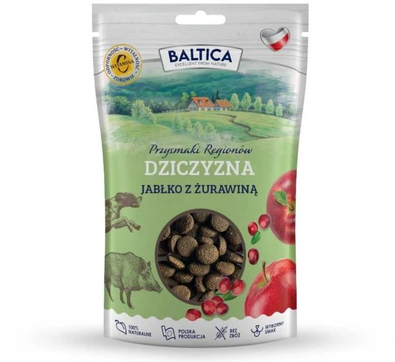 BALTICA Przysmaki regionów Venison with apple – skanėstas šuniui – 100g