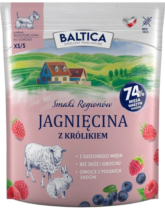 Šunų maistas - BALTICA Smaki regionów Small breeds ėriena with triušiena 1kg