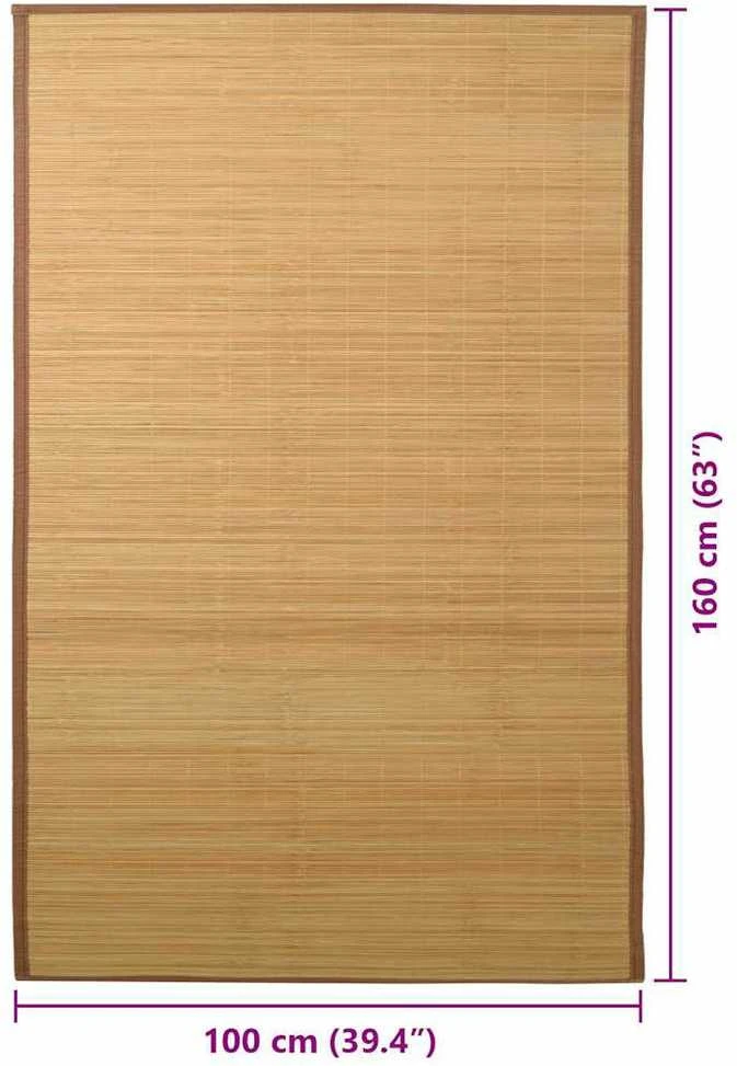 Bambukinis kilimas, 100x160 cm, rudas