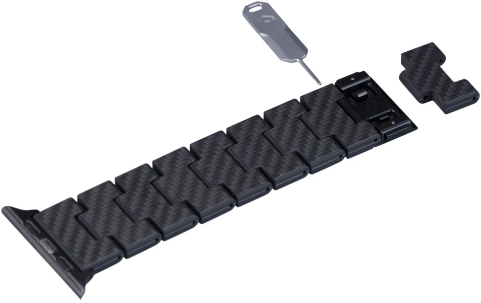 Band PITAKA Carbon Fiber Retro for Watch 1/2/3/4/5/6/7/8/9/10/SE/Ultra/Ultra2 juoda pilka
