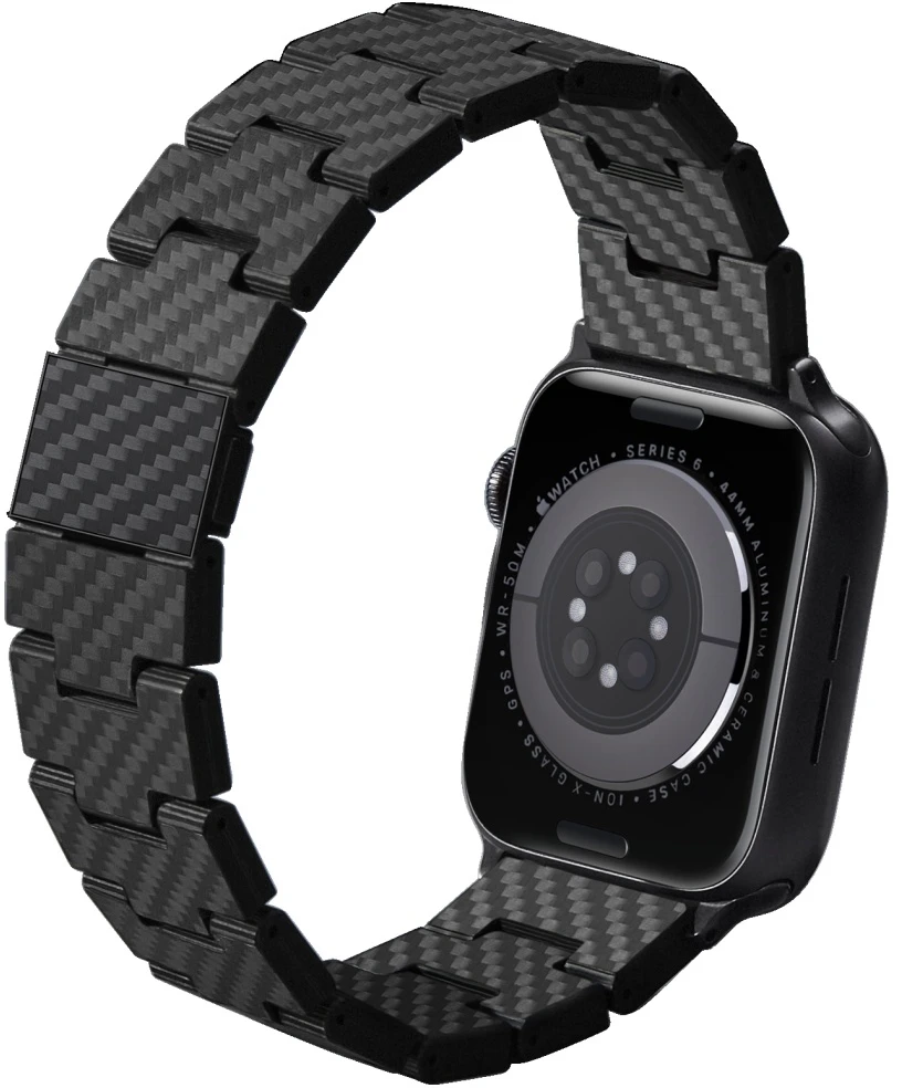 Band PITAKA Carbon Fiber Retro for Watch 1/2/3/4/5/6/7/8/9/10/SE/Ultra/Ultra2 juoda pilka