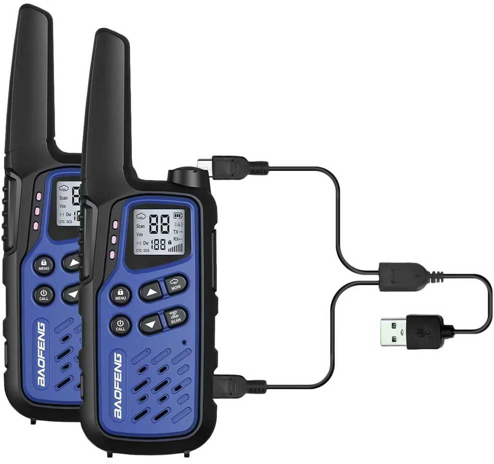 Radijo Stotelė - Baofeng BF-T25E 16 Kanalų VOX 10 km Nuotolis 1400mAh Baterija Tamsiai Mėlyna