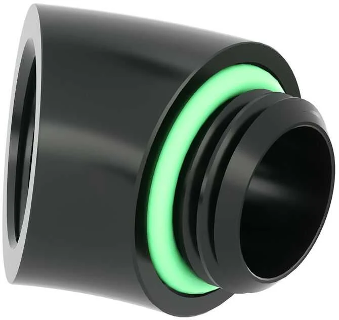 Barrow adapteris, 45 laipsnių, G1/4 colio kištukas į G1/4 colio kištuką, juodas
